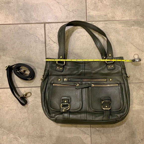 Etienne Aigner Forest Green Work Tote Crossbody - Picture 4 of 10